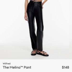 Black Vegan Leather Melina Pants NWT size 4